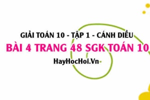 Giải bài 4 trang 48 Toán 10 Tập 1 SGK Cánh Diều